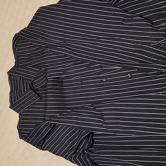 EUC J. Ferrar Dress Shirt Black Grey Black Stripes 3XLT Neck 19-19.5 - Picture 1 of 2
